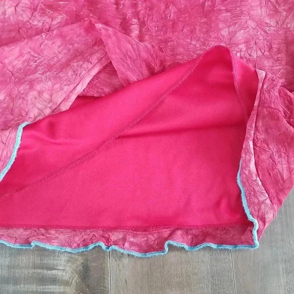 Y2K Pink And Blue  tie dye lettuce Hem  skirt - Picture 3 of 6